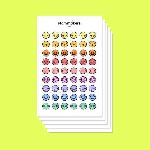 Hoja de pegatinas Emoji